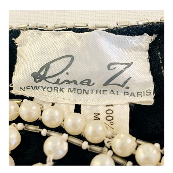 Vintage Black Beaded Art Deco Silk Top by Rina Z Excellent Vintage Condition. - Picture 4 of 10